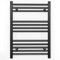 Myhomeware 500mm Wide Black Flat Straight Heated Bathroom Towel Rail Radiator For Central Heating Designer (500 / 700mm Black Alyssa)
