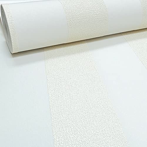 SOPHIE LAURENCE Easy Paste The Wall Textured Shimmer Glitter Striped Cream Wallpaper for Living Room Hallway Bedroom