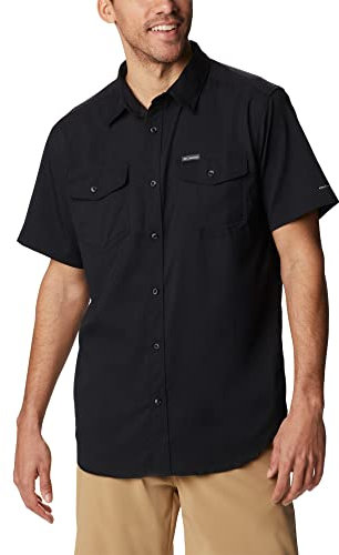 Columbia Men's Utilizer 2 Solid Short Sleeve Shirt Short Sleeve Shirt, Black, Size S