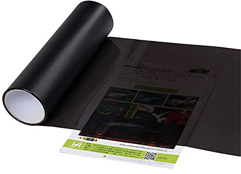 ihreesy Autolichtfolie,100cm x 30cm Autolicht Scheinwerfer Folie Tönungsfolie Wasserdichte Folie Auto Nebelscheinwerfer Vinylfolie Getönte PVC Rückleuchten Folie,Mattschwarz