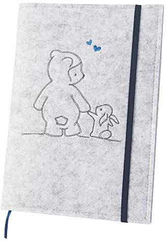 luxdag U-Heft Hülle mit Gummiband aus Filz (Farbe & Motiv wählbar) - Hülle für Kinderuntersuchungsheft & Impfpass - Organizer - Geschenk für werdende Mütter & Baby