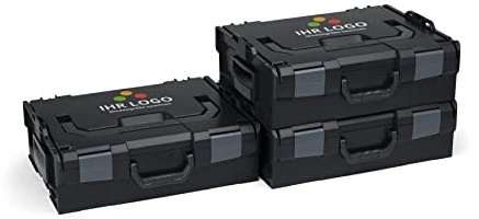 Bosch Sortimo L-BOXX 136 Leerkoffer 3er Set Custom Schwarz Werkzeugkoffer | Individuell anpassbar mit Ihrem Logo, 3er Set Werkzeugkoffer leer Größe 2, stapelbar, ABS Kunststoff, 445x358x152mm