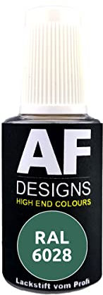 Alex Flittner Designs Pennarello per vernice RAL 6028, colore verde ciliegio, opaco, 20 ml, vernice per ritocco acrilico, per riparazione, legno, metallo, mobili da bagno