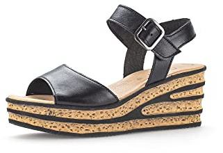 Gabor Damen Keilsandalen | Frauen Sandalen | Best Fitting | Keilsandaletten | Keilabsatz | Wedge-Heel | Sommerschuhe | schwarz | 37.5 EU - 4.5 UK