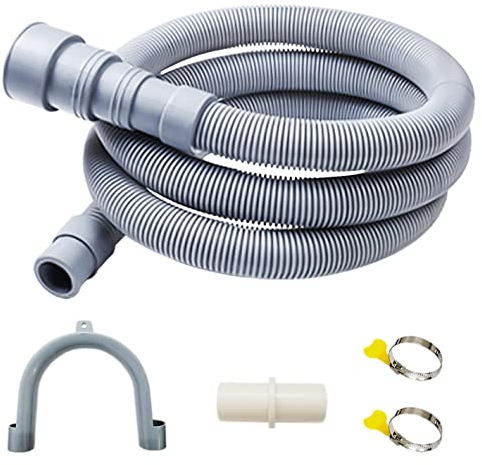 3 Meter Waschmaschinen-Ablaufschlauch, flexibel, für Geschirrspüler, Ablaufschlauch, Verlängerungs-Kits, gewellter Unterlegscheiben, Entladungsschlauch mit Verlängerungsadapter,
