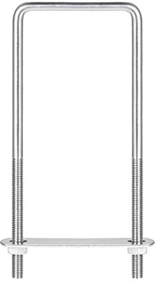 sourcing map Square U-Bolts, 72mm(2.83) Inner Width 180mm Length M8 304 Stainless Steel U Clamp Bolt with Nuts and Plates, for Boat Trailer