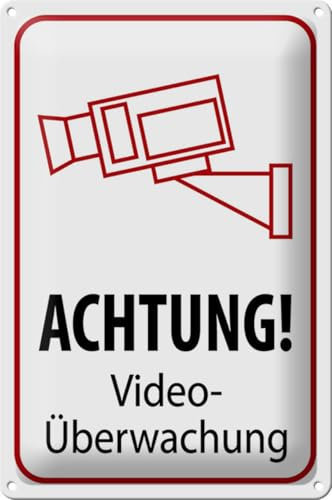 FEMER Blechschild Hinweis 20x30cm Achtung Videoüberwachung