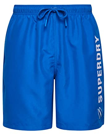 Superdry Herren 19-Zoll-Badeshorts mit Applikation aus recyceltem Material Blaue Bucht M