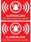 Aufkleber Set ALARMANLAGE! Dieses Objekt ist elektronisch gesichert., 2 Stück, 5 x 3,5 cm, selbstklebende Folie, außenklebend, Warnhinweis Sticker Innen- und Außenbereich, Alarm Anlage Klebesticker