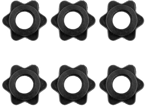 6Pcs Hex Dumbbells, Anti-Slip Barbell Clips Weight Clips Dumbbell Hex Nut Barbell Spin-Lock Collars Barbell Clamps Screw Clamps for Dumbell Weight Lifting Fitness Training