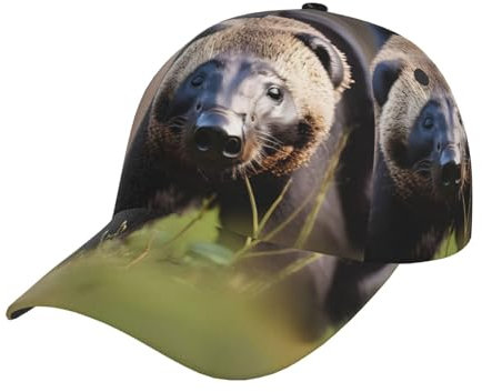 Black and White Honey Badger Classic and Fashionable Print Baseball Cap - Versatile Dad Caps for Sports and Casual Wear, Schwarz, Einheitsgr��e