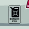 Stickerfreaks Benzin E10 Aufkleber Petrol Sticker Tankstelle Sprit Auto Bike Decal Vinyl Gas Aufkleber Größe: 9x6cm (S) | Farbe: 70-schwarz | Petrol Sticker Kleber Deko Tuning Motorsport