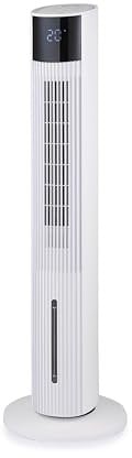 GEEPAS 42-inch Oscillating Tower Fan with Remote Control, Cooling Fan Digital Touch Display 4 Modes with 12 Hour Timer Powerful 60W Motor for Home Office 60W, White