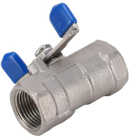 304 Edelstahl 3 8-Zoll-Absperrklappen-Kugelhahn DN10-Gewinde 1,6 MPa WOG Kugelhahn mit Innengewinde, Gerader Durchgang, Arbeitsdruck 1000 WOG für Wasser, Meerwasser, Luft, Öl,