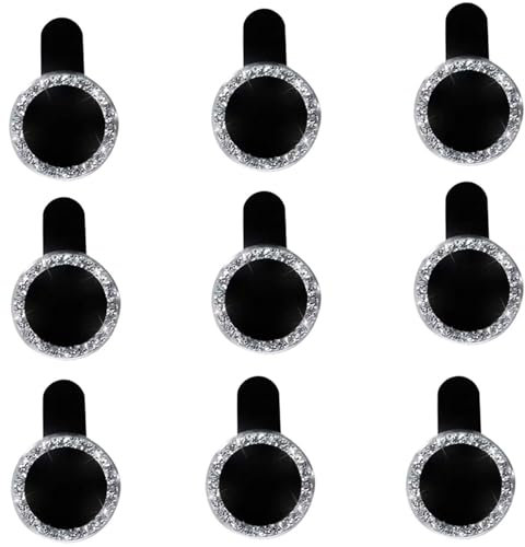 HREDZEO Glitter Camera Cover, 9 PCS Diamond Camera Flash Drill Film Lens Protector Anti Scratch Lens Guards (Silver)