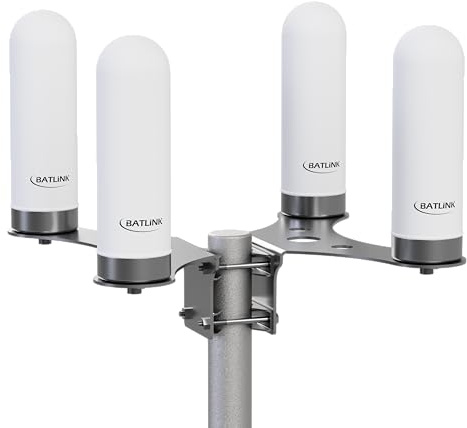 BATLINK MAO5GV1-4 4x4 MIMO Marine Grade (IP66) 5G Antenne inkl. 5m Kabel - 9dBi Leistungsgewinn, für 5G und LTE geeignet, Multiband Rundstrahlantenne, Außenantenne (Weiß)