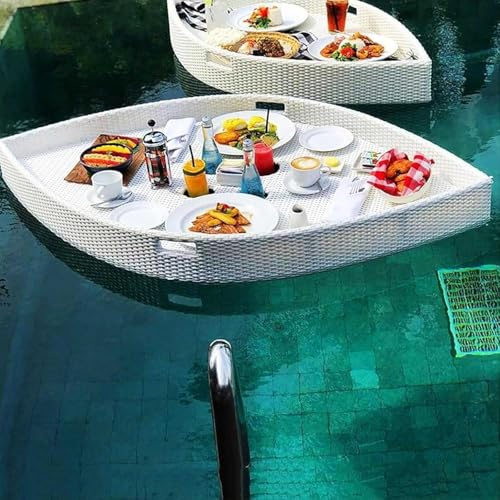 Floating Tray Luxury Floating Serving Tray Table and Bar for Pool Drinks - Suitable for Sandbars, Spas, Bath, and Parties | Adults Swimming Pool Floats