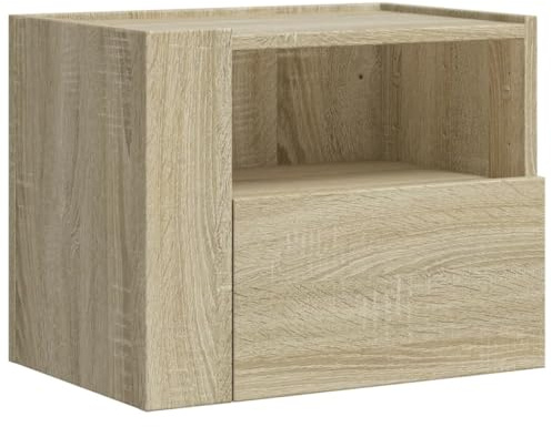 vidaXL Wand Nachttisch, Nachtschrank mit Stauraum Wandmontage, Nachtkommode Hängend, Nachtkonsole Wandschrank für Schlafzimmer, Sonoma-Eiche