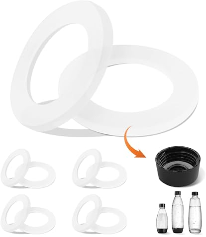 Dichtungsring O-Ring Ersatz für SodaStream Deckel - Deckeldichtung für Soda Stream Flaschen, Kompatibel mit 1 L Kunststoffflaschen, PET Flaschen Kunsttofflaschen vom Wassersprudler (10 Stk, Weiß)