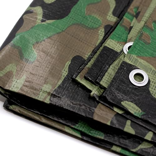 Armee Abdeckplane 2 x 3m Wasserdicht + 1x Bildmagnet! Gewebeplane mit Ösen Gartenplane Tarnplane Plane Outdoor Garten Camping & Survival Ausrüstung Bauplane Zeltplane Camouflage Schutzplane