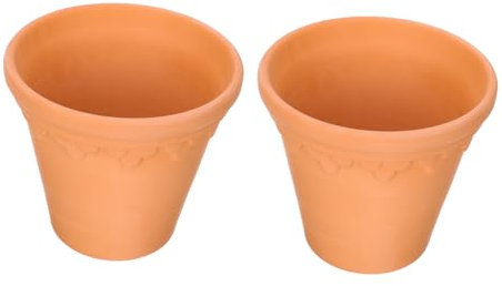 KONTONTY 2 Pièces Bassin en Terre Cuite Pots de Fleurs d'intérieur Plantes Terracotta Pot de Fleur Interieur Pot de Fleurs décoratif en Argile Pot de Fleurs en Terre Cuite poterie