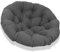 JIcloun Papasansessel Kissen 120cm, Stuhlkissen für Papasan Chair, Wasserdicht Dicke Bodenkissen Rund Groß, Runde Ersatzpolster für Hängesessel Rattansessel Korbsessel Outdoor Gartenmöbel Braun