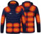 RLEHJN Beheizbare Jacke Herren Damen, Steppjacke Liebe drucken Beheizte Weste Jacke Zip Elektrische Wintewjacke mit 21 Heizzone, 3 einstellbare Wärmestufe, Warme Heizjacke für Outdoor Camping