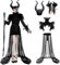 AOLIUP Maleficent Kostüm Damen: Böse Königin Kleid mit Hörner Gothic Federumhang Feder Manschette und Tüllrock für Halloween Karneval Fasching Verkleidung Cosplay Party Outfits