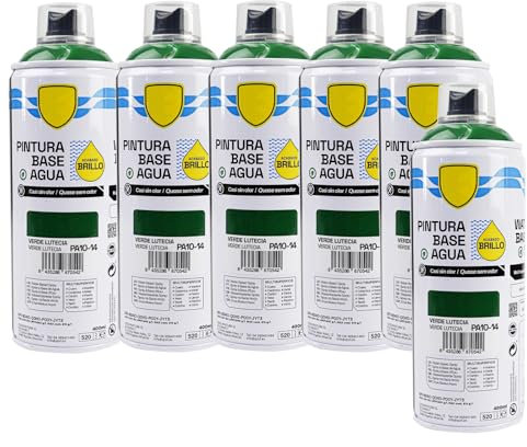 various - Pintura Spray Base Agua 400ml,Ecológica y Sin Olor,Para Muebles,Metal,Plástico y Madera,Colores Duraderos,Cobertura Uniforme - Verde Lutecia,6 unidad