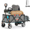 Litheli Elektrokarre Bollerwagen Faltbar, Handwagen Klappbar mit Bremsen 200L 60KG Belastbar, Faltbollerwagen geeignet für Camping, Garten, Strand, Einkauf (Grau, 1 Akku)