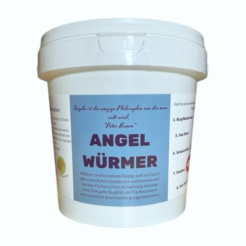kompostwurmland Angelwürmer lebend | 250 Stück | Perfekte Köder für Süßwasser- und Salzwasserfische