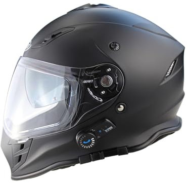 VPR RSV141 Bluetooth Full Face Motorbike Helmet With Speakers - ECE/ACU Gold Approved Double Sun Visor Motorcycle Helmets Adult Men and Women Racing Urban Bike Safety Wear Crash Helmets