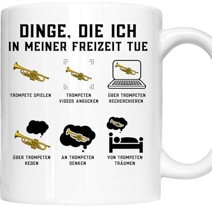 Trompete Tasse | Dinge, die ich in meiner Freizeit tue Trompete spielen | Trompete Geschenk Trompetespieler Tasse Trompete Kaffeebecher lustig
