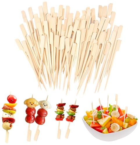 400 Pièces Brochettes en Bambou pour Cocktails, 12cm Brochette Fingerfood en Bambou, Brochettes à Cocktail en Bois, Brochette en Bois pour Cocktails, Fruits, Grillades, Boissons, Barbecue, Fondue