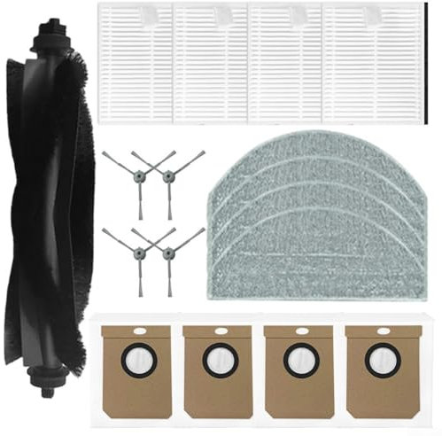 Accesorios de aspiradora para Hoover HG4 para Hydro Pro/para Hoover HG4 para Hydro 17 piezas de repuesto con 1 cepillo principal, 4 cepillos laterales, 4 paños de fregona, 4 bolsas de polvo, 4 filtros