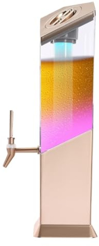 Beer Dispenser for Party Beer Drink Tower Beverage Dispenser with Spigot Ice Tube Drink Dispenser for Wine(Rose Gold)