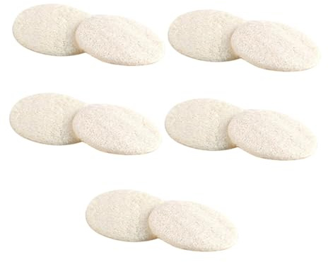 Gatuida 10 Stück Natürliche Loofah Gesichtspeeling Pads Sanftes Peeling und Öl Kontrolle Gesichtsreinigungsschwämme für Make up entfernung und Empfindliche Haut Geeignet für Tägliche