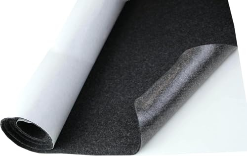 Feutrine Autocollante Noir 50x150cm - Rouleau de Feutrine Adhésive - Tissu Feutre Épais 4mm - Isolation phonique pour voitures et camping-cars - Feutrine loisirs créatifs - DIY