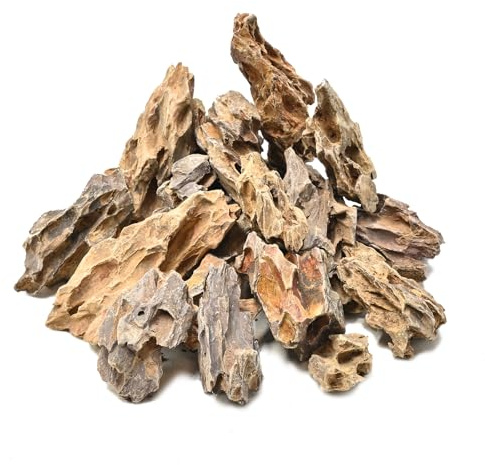 KINGRUI Pierres naturelles de dragon (2,5 à 6,5 cm) – Pierres naturelles décoratives pour terrariums, paysages miniatures, jardins féeriques, bonsaï, travaux manuels, aquariums, dioramas et table de