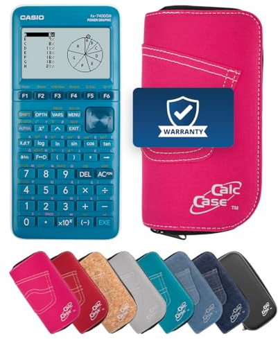 Casio FX-7400GIII inkl. CalcCase Schutztasche - Grafikrechner - Basic Set (Pink)