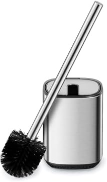 Sleek Toilet Brush Holder Set Toilet Bowl Brush Stainless Steel Automatic Open lid Toilet Bowl Cleaner Brush with Durable Bristle Head Toilet Cleaning Brush for Bathroom (1, stainless steel)