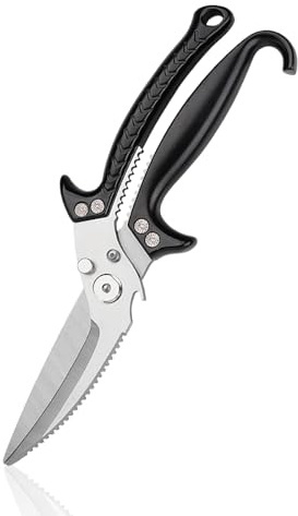 NileHome Kitchen Shears, Spatchcock Shears, Poultry Shears Heavy Duty Dishwasher Safe Food Cooking Scissors Stainless Steel Utility Scissors(Black)
