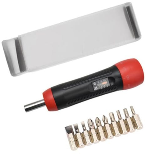 Akfldms Professioneller Einstellbarer Drehmoment-Schraubendreher 1/4 mit 10 Bits für Fahrradreparatur 0,2-1,2 Nm