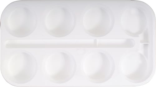 Eberhard Faber 577000 - Farbkasten leer, passend für 8 Farbtabletten Durchmesser 44 mm, auch als Mischpalette geeignet, Weiß