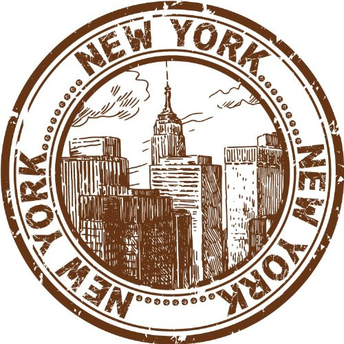 New York USA City Travel Grunge Stamp Hochwertigen Auto-Autoaufkleber 12 x 12 cm