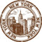 New York USA City Travel Grunge Stamp Hochwertigen Auto-Autoaufkleber 12 x 12 cm