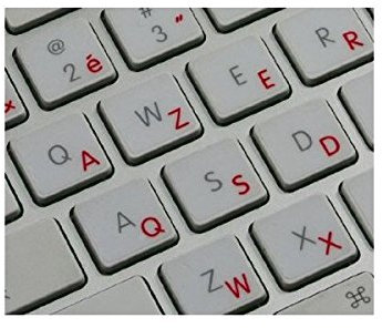 AdesiviTastiera.it - Adesivi lettere Apple Mac book air pro tastiera Italiano fondo trasparente lettere colorate ITA - Rosso