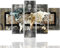 Feeby Frames Toile sur 5 Panneaux décoration avec Motif de Carte du Monde Vintage pour décoration Murale 100 x 200 cm Type A