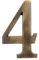 HUBER Hausnummer 4 aus Messing 20 cm I Hausnummern für Haus & Tür I Hausnummer XL I Hausnummernschilder in edlem Messing 3D Design, house number