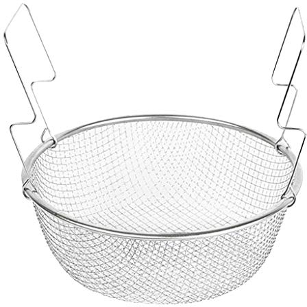 Blesiya Batterie De Cuisine Ronde en Acier Inoxydable avec Passoire à Légumes, Panier à Frites - 23cm